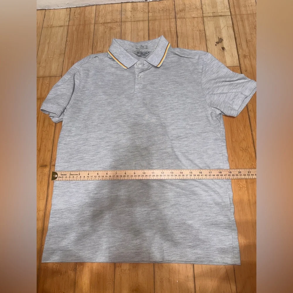 Original Penguin Gray Polo with Yellow Accents - Picture 2 of 3